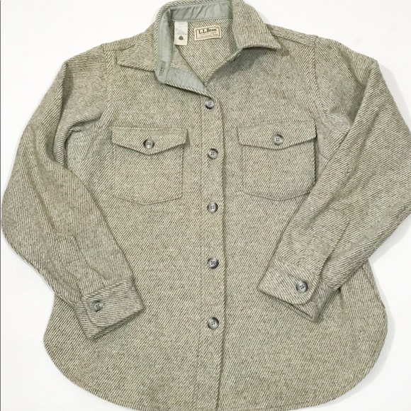 Ll Bean Northwoods Wool Shirt Jacket 